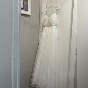 Lulu's White Tulle Wedding Dress
